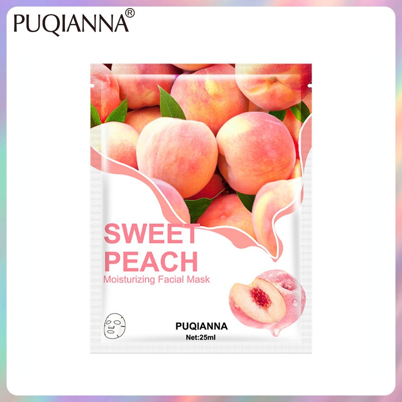 PUQIANNA มาส์กหน้าให้ความชุ่มชื้นและให้ความชุ่มชื้นพร้อมสารสกัดจากพีชหวานเพื่อบำรุงและดูแลผิว