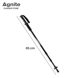 Agnite ไม้เท้าเดินป่า แท่งไม้เดินป่า อลูมิเนียม ด้ามจับแนวตั้ง พับเก็บได้ แพ็คคู่ 2ชิ้น Trekking Pole