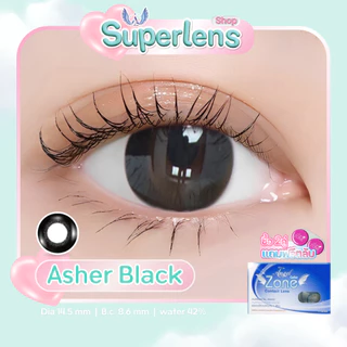 Asher Black คอนแทคเลนส์ Angel Zone (รองรับสายตาปกติและค่าสายตาสั้น -0.50 ถึง -10.00 )