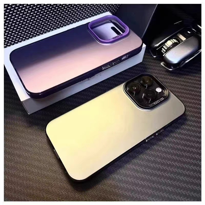 เคสโทรศัพท์ซิลิโคน IMD ไล่ระดับสีเรียบง่ายสำหรับ IPhone 11 12 13 14 Pro Max ฝาครอบป้องกัน
