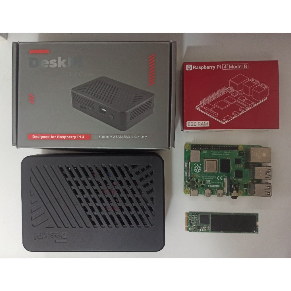 Raspberry Pi 4 Model B 8GB+เคส DeskPi Lite M.2+M.2 SATA SSD 240GB (มือสอง)