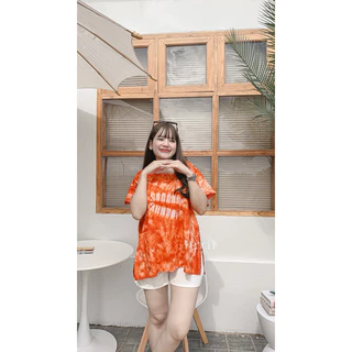 เสื้อมัดย้อมมีแขนเนื้อผ้าcotton เสื้อเดี่ยว
