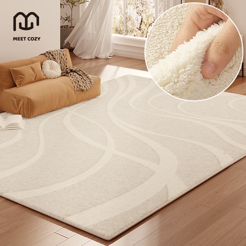 MEET COZY พรมปูพื้น นุ่ม carpet พรมปูพื้นห้อง ผ้าแคชเมียร์เทียม #1 DB-Moon