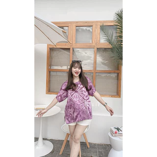 เสื้อมัดย้อมมีแขนเนื้อผ้าcotton เสื้อเดี่ยว