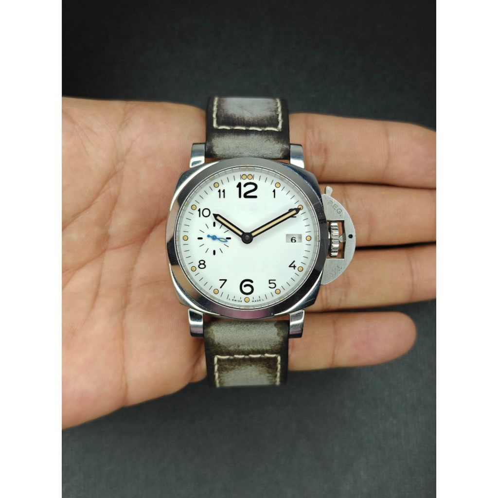 สายนาฬิกา สายหนังวัวแท้ overwrist crazy horse Grey Handmade Leather Strap