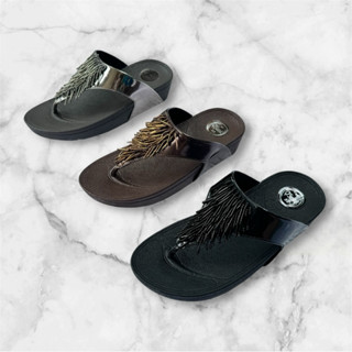 พร้อมส่ง🇹🇭 รองเท้าแฟชั่นผู้หญิง สไตล์ฟิบฟอบ Fifflop คริลตัลต…