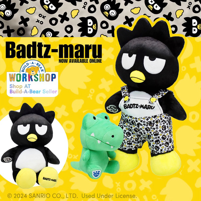 (Pre-Order) ตุ๊กตาแบดแบตซ์ มารุ Sanrio Badtz-maru บิ้วอะแบร์ 🖤🤍⭐️Build-A-Bear Workshop⭐️ สินค้าลิขสิทธิ์แท้💯 นำเข้าUSA.