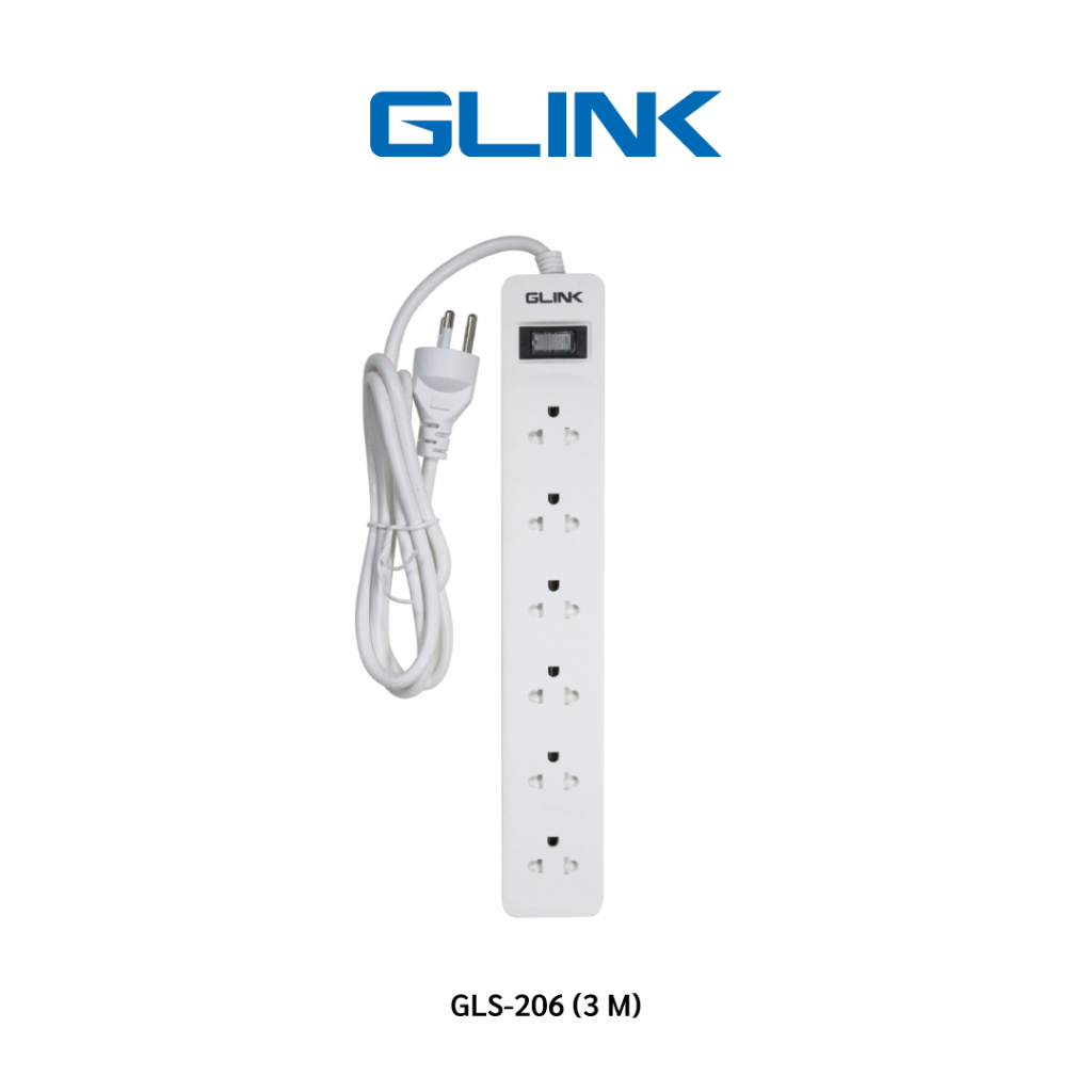 GLINK ปลั๊กพ่วง 6 ช่อง 10A  รุ่น GLS-206 (1.5M/3 M/5 M) สินค้ามีตัวเลือก - รูปที่ 2