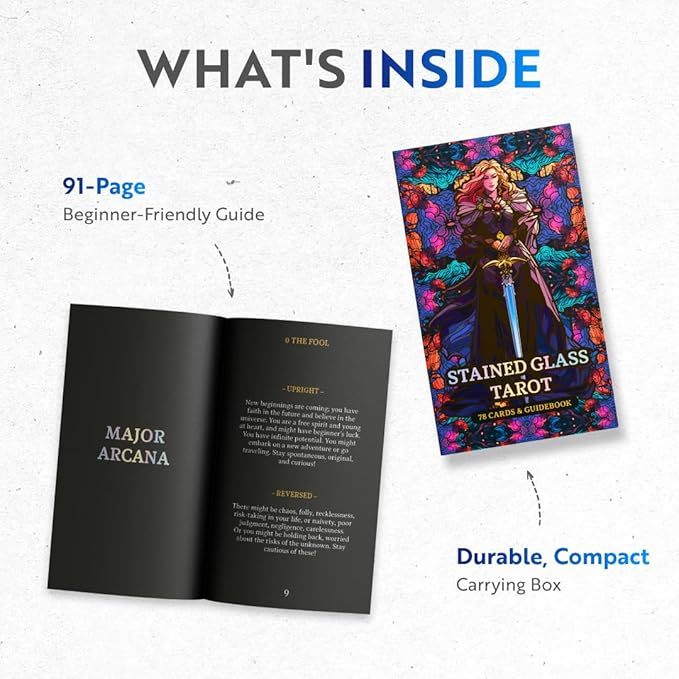 ไพ่ทาโรต์ชุด Stained Glass Tarot Cards, 78 Tarot Deck with Foil Edges - รูปที่ 3