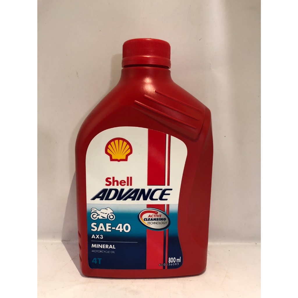 น้ำมันเครื่องมอไซค์ Shell Advance 4T AX3 # 40 0.8 L เชลล์ แอ๊ดว้านซ์ 4T AX3 # 40 0.8 L