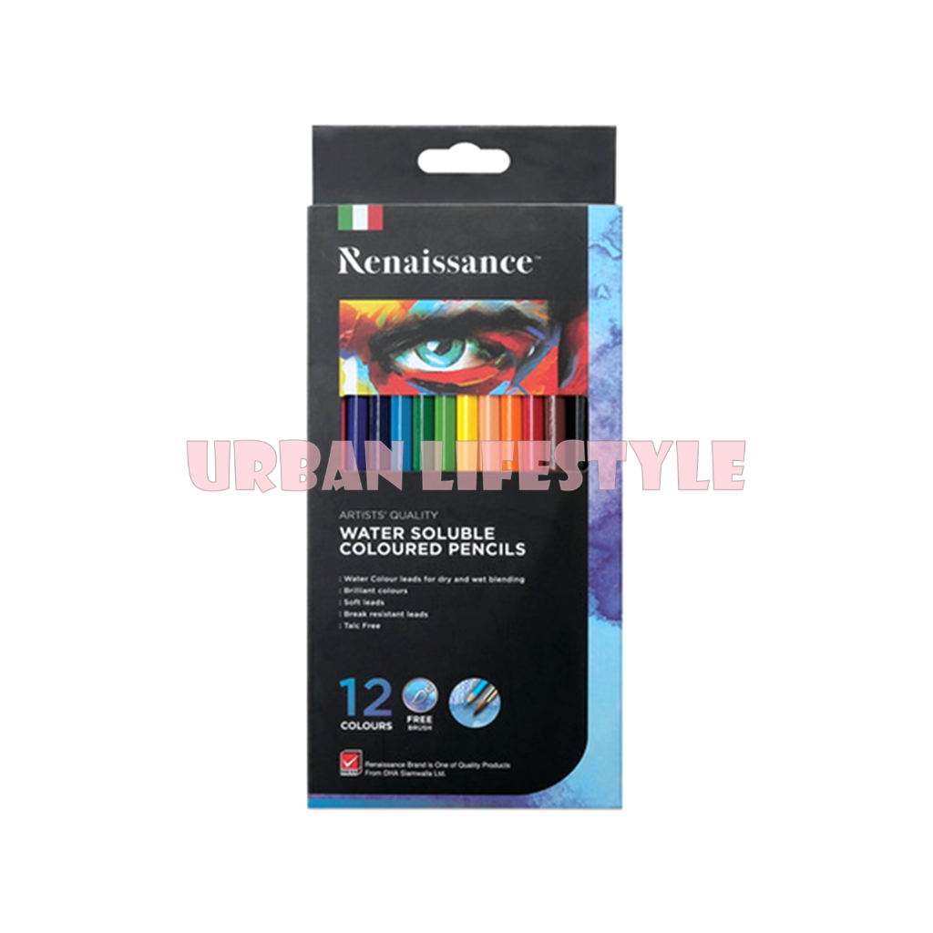 Renaissance เรนาซองซ์ สีไม้ สีไม้ระบายน้ำ 12 สี water soluble colored pencils