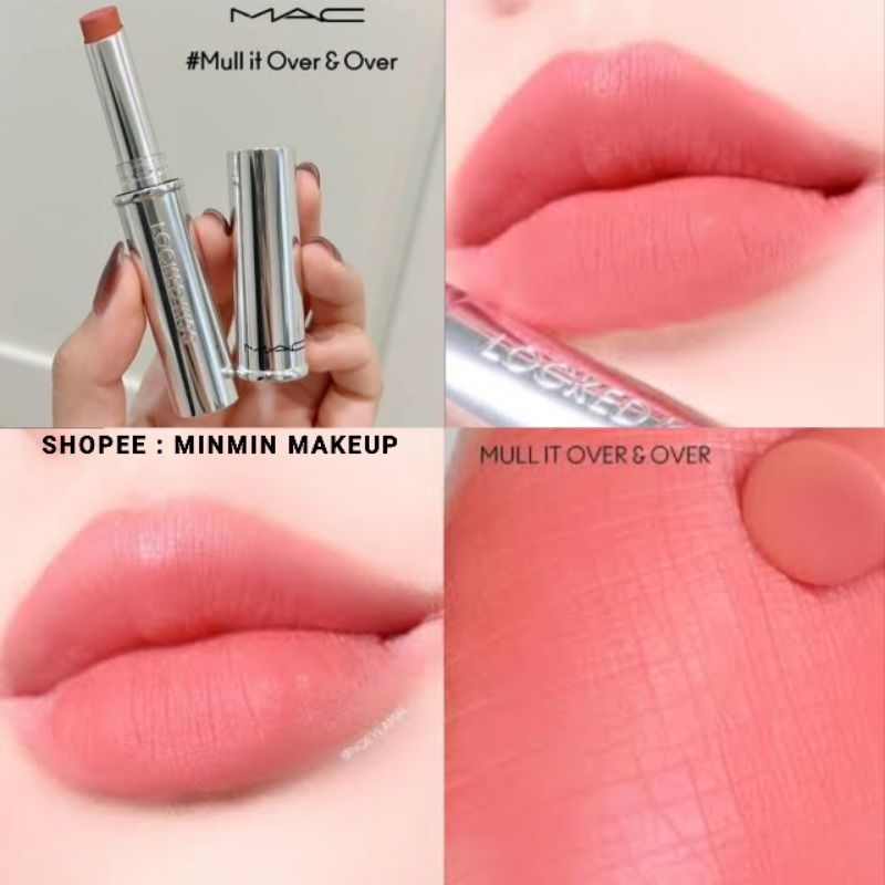 แท้ ((แบ่งขาย))รุ่นใหม่ล่าสุดMAC LOCKED KISS 24HR LIPSTICKสี Mull it over and over ลิปสติก
