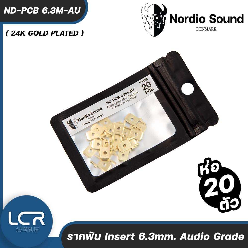 Nordio Sound รากฟัน Insert 6.3mm. ND-PCB 6.3M-AU ห่อ 20 ตัว Audio grade Male 24K GOLD PLATED DENMARK