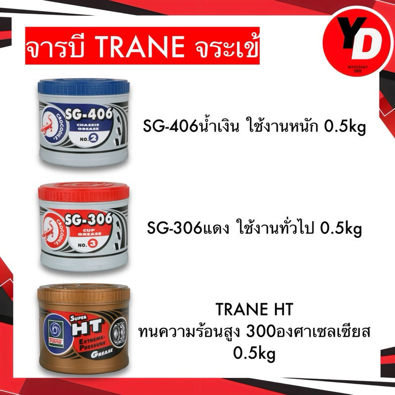 จาระบี เทรน HT จาระบี จระเข้ SG-306 SG-406 กระปุก 0.5กก จารบี TRANE HT เนื้อใส จารบี จระเข้แดง จระเข