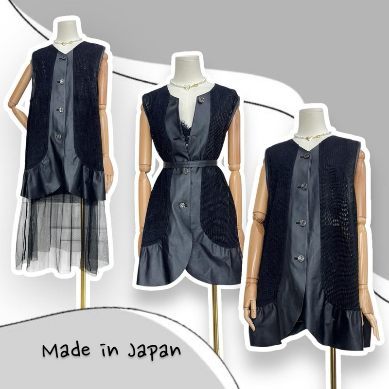 Vintage Leather Mini dress Japan brand made in Japan 🇯🇵