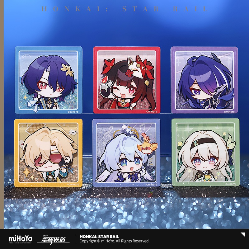 [ พร้อมส่ง / Official ] Honkai Star Rail Emoji Glitter Magnet ฮงไค สตาร์เรล แม็กเน็ต Firefly Acheron Kafka Jing Yuan