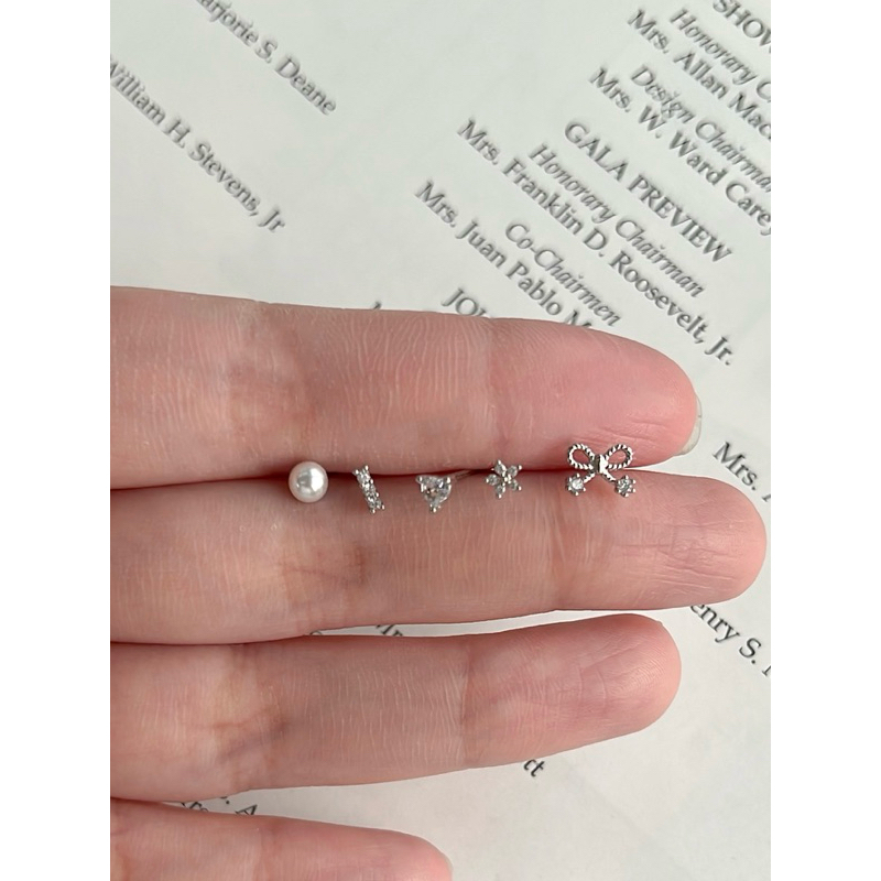 A.piece เซ็ตต่างหูก้านเงินแท้ Eden Collection : [silver post] Tiny set