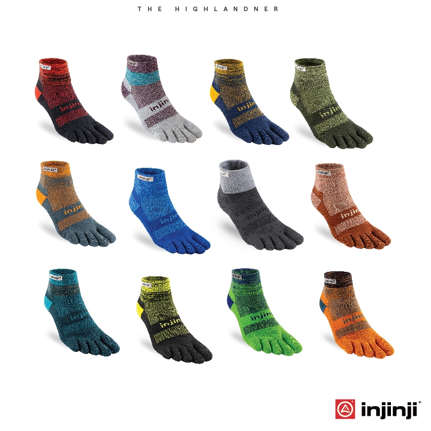 Injinji Men's Trail Midweight Crew ถุงเท้าเทรลแยกนิ้วข้อยาว