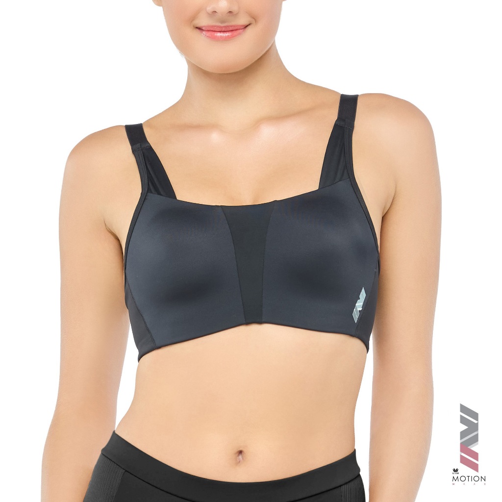 Wacoal Motion Wear บราสำหรับออกกำลังกาย In to Out (Level.2) รูปแบบตะขอ รุ่น WR1525 สีดำ (BL)
