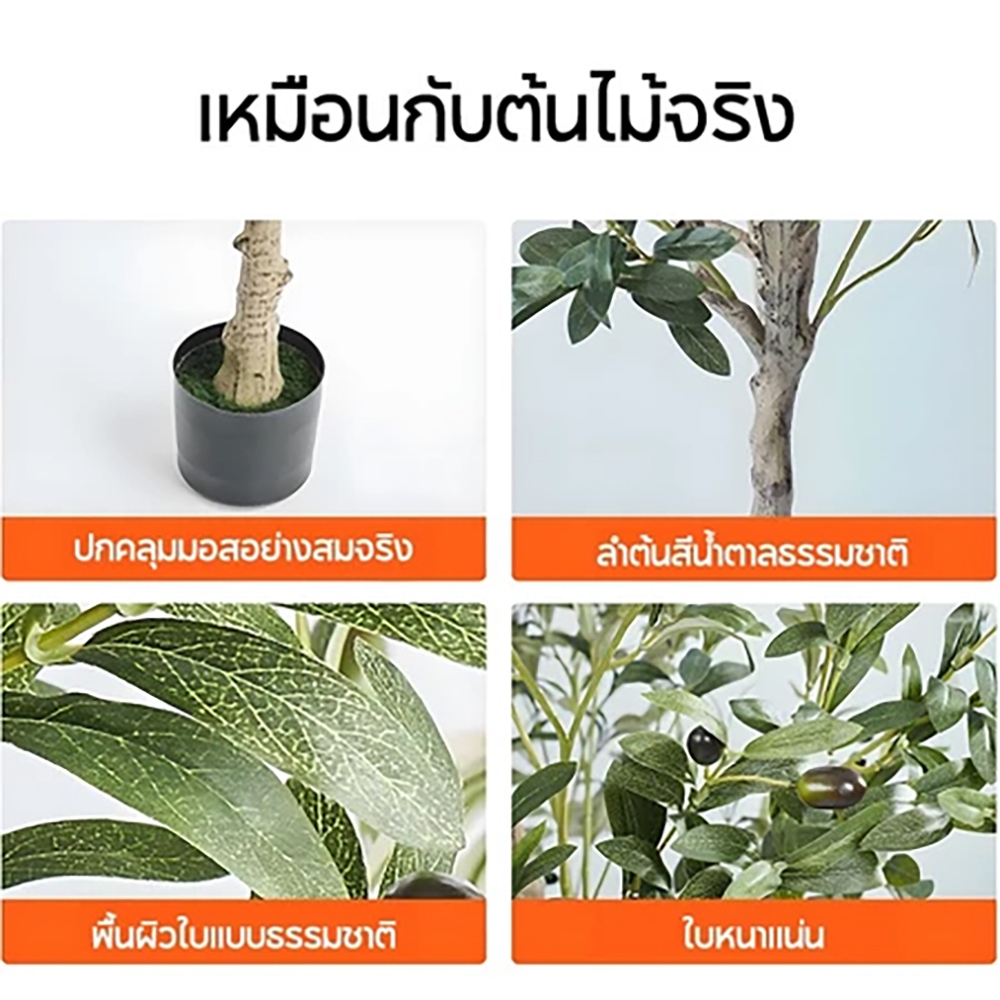 ต้นโอลีฟ ต้นไผ่ปลอม ต้นไผ่ จําลองพืช ต้นมะกอกปลอม ความจำลอง99%พร้อมกระถาง ของแต่งบ้าน ต้นไม้ปลอมใหญ่ - รูปที่ 3