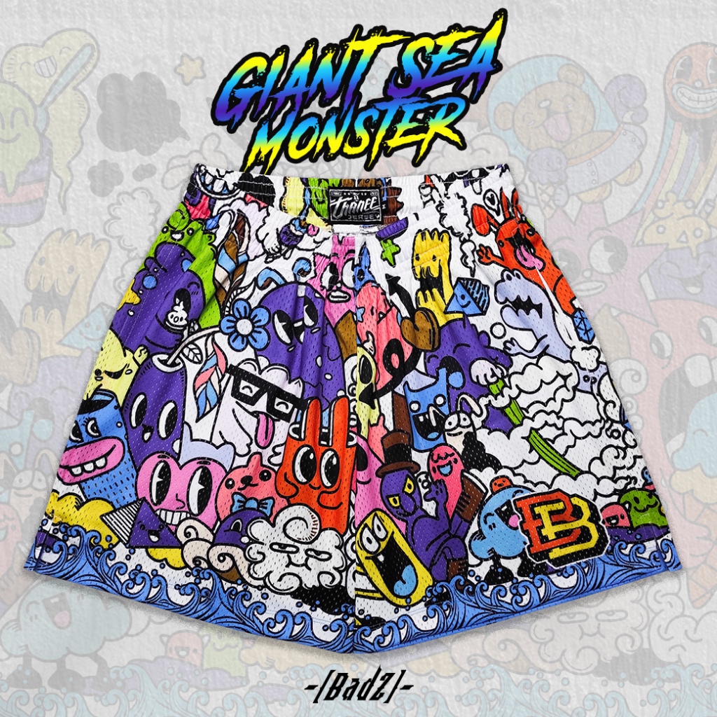 กางเกงบาส กางเกงขาสั้น Badz Giant Sea Monster มีไซซ์ใหญ่