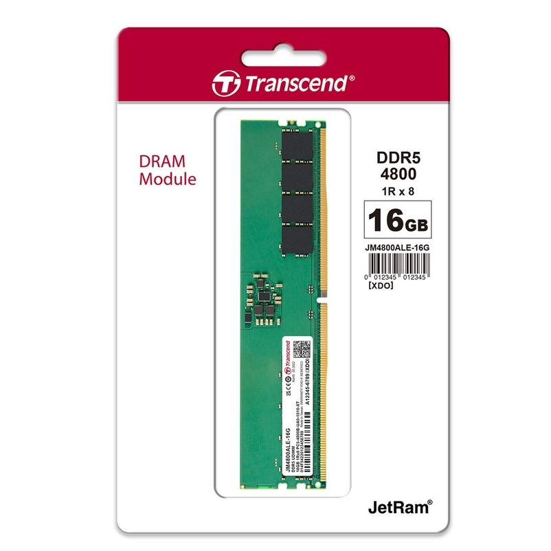 TRANSCENT U-DIMM 16GB DDR5-4800 Unbuffered Long-DIMM JM4800ALE-16G (แรมใส่เครื่อง pc)
