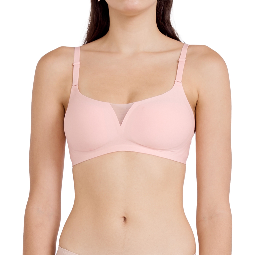 Wacoal Mood ชุดชั้นเนียน บราไร้โครง Smart Size ฟองน้ำบาง รุ่น MM1Y01 สีชมพูอมส้ม (OR) — صورة 4