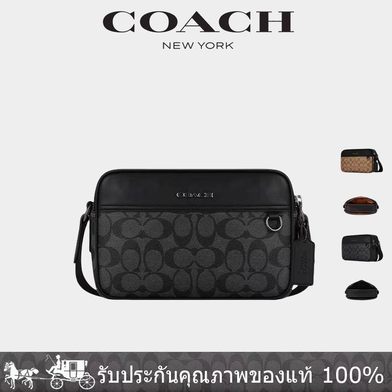 Coach กระเป๋าสะพายข้าง กระเป๋าผ้า สไตล์เกาหลี แฟชั่นมา จุของได้เยอะ สไตล์เกาหลี เรียบง่าย มีซิปC4149