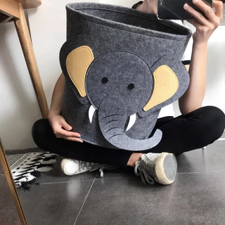 LOVE_ll 🌻 ตะกร้าเก็บของ ลายการ์ตูนน่ารัก ตะกร้าใส่เสื้อผ้า ตะกร้าผ้า กล่องเก็บของ พับได้ ของเล่น