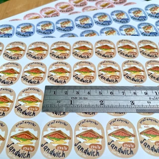 สติกเกอร์ฉลากสินค้า สติกเกอร์แซนวิช ไส้แซนวิช Sandwich สติกเกอร์ติดอาหาร [B3]