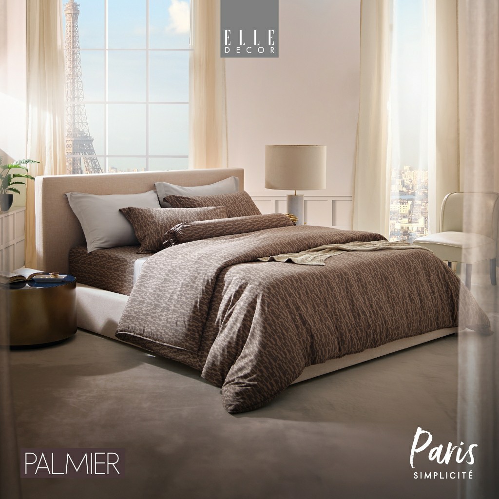 ELLE Decor ชุดผ้าปู + ผ้านวม รุ่น PARIS SIMPLICITE สัมผัสนุ่มลื่น เรียบเนียน ด้วยผ้าถนอมผิวทอ 990 เส้น/ตร.ซม. ส่งฟรี