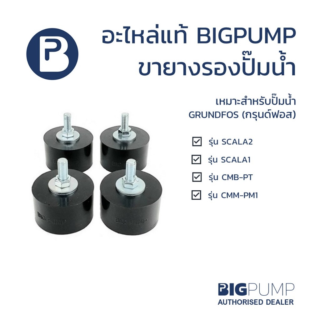 BIG PUMP ขายางรองปั๊มน้ำอย่างดีใช้กับ Grundfos CMB, SCALA1 และ SCALA2 (ชุด 4 ชิ้น)