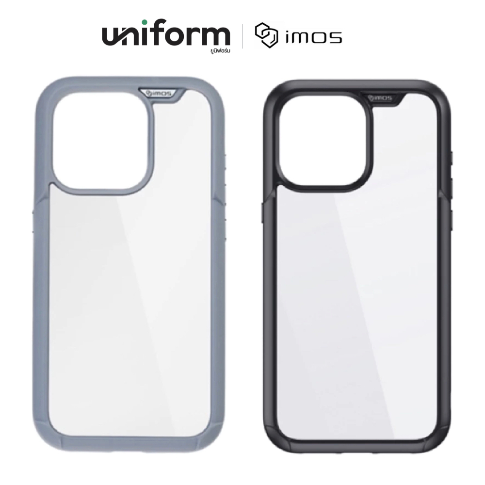 เคสมือถือ IMOS TPU+PC Case for IP 15 Pro/ 15 Pro Max - Black/Blue สินค้าแพคเกจชำรุด