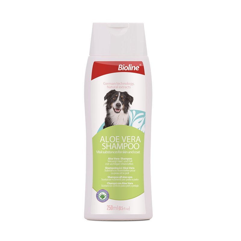 Bioline ไบโอไลน์เเชมพูสุนัข ว่านหางจระเข้ Bioline Aloe vera shampoo ขนาด 250ml -BL(2010)