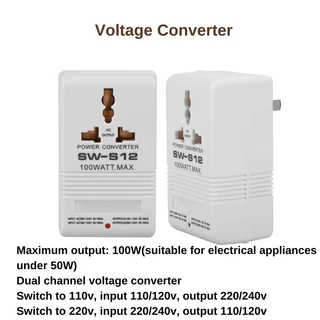 ตัวแปลงไฟ ตัวแปลงแรงดันไฟฟ้า 100W 110V / 120V To 220V / 240V Step-Up & Down หม้อแปลงแรงดันไฟฟ้า (Cn มาตรฐานปลั๊ก)