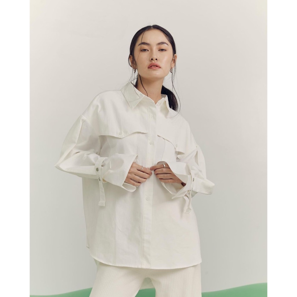 พร้อมส่ง SAC.BKK เสื้อเชิ๊ตโอเว่อไซส์ รุ่น OVERSIZE FLAP SHIRT