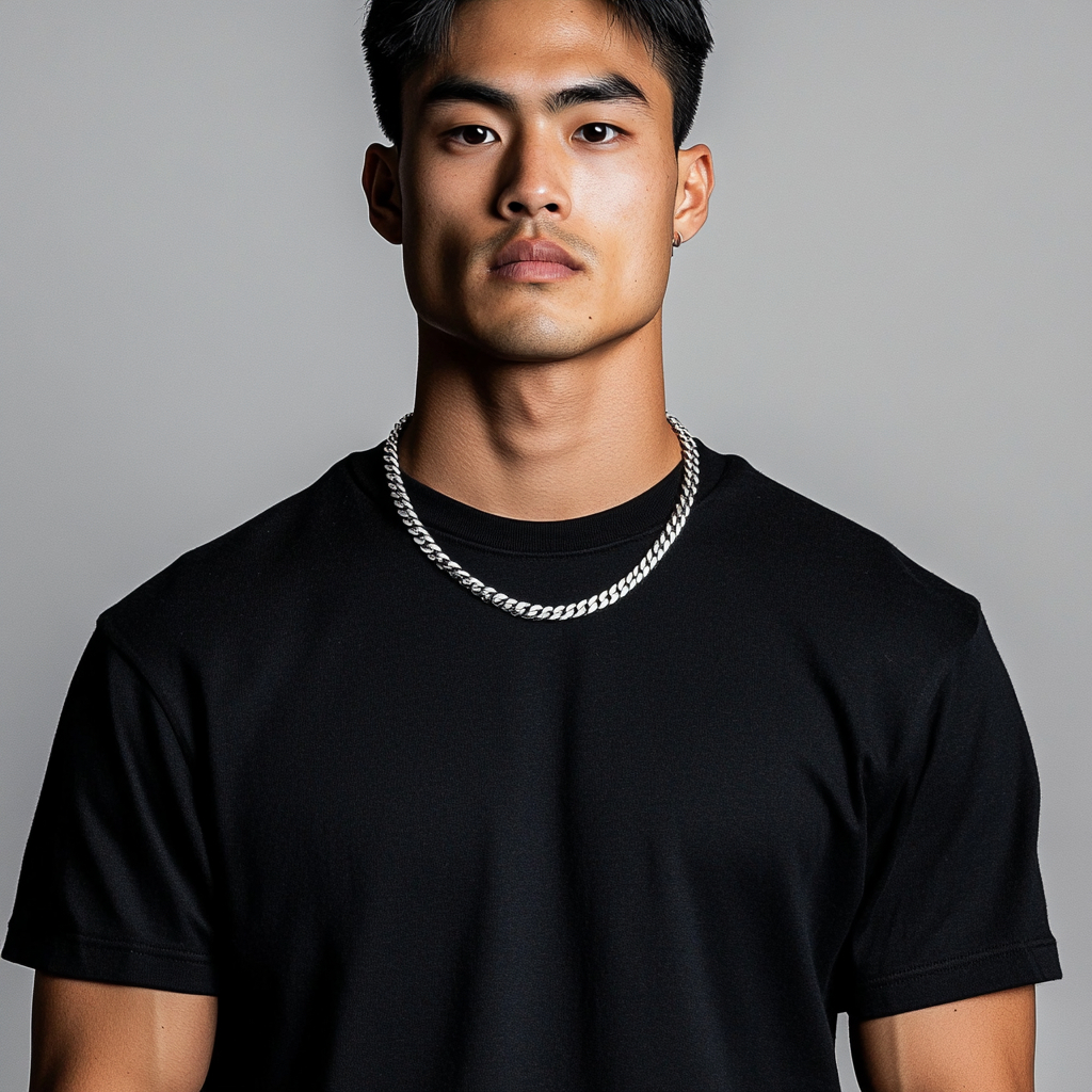 Curb Chain 22 Inch, 5mm Width สร้อยคอโซ่เคิร์บ 22 นิ้ว 5 มม. สแตนเลส