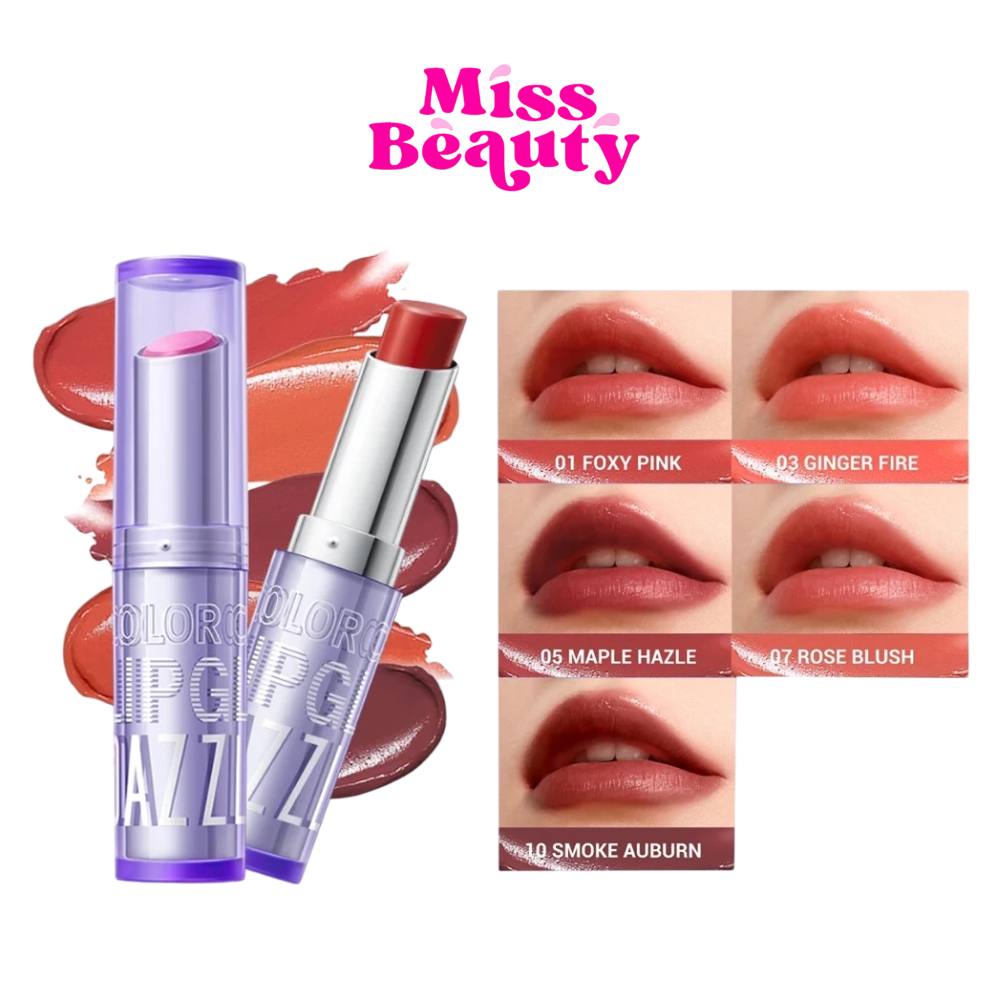 (แท่ง) DAZZLE ME Color Chrome Lipglaze แดซเซิล มี คัลเลอร์ โครม ลิปเกลซ ลิปสติก เนื้อบางเบา ฉ่ำวาว  3 กรัม