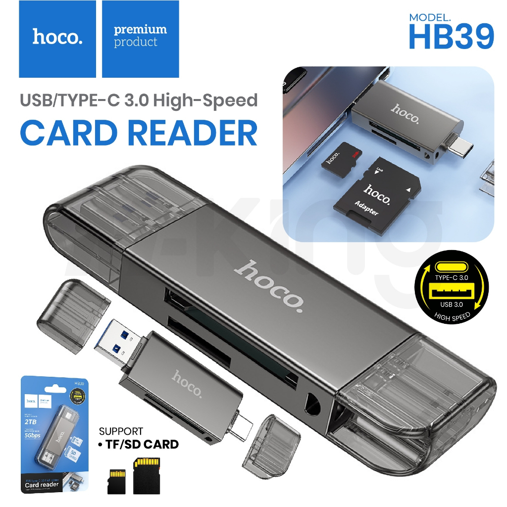 Hoco HB39 ตัวเเปลง หัวเเปลง 2in1 Support 2TB 5Gbps USB/Type-C 3.0 เเปลงสัญญาณ Hoco_Shop.TH