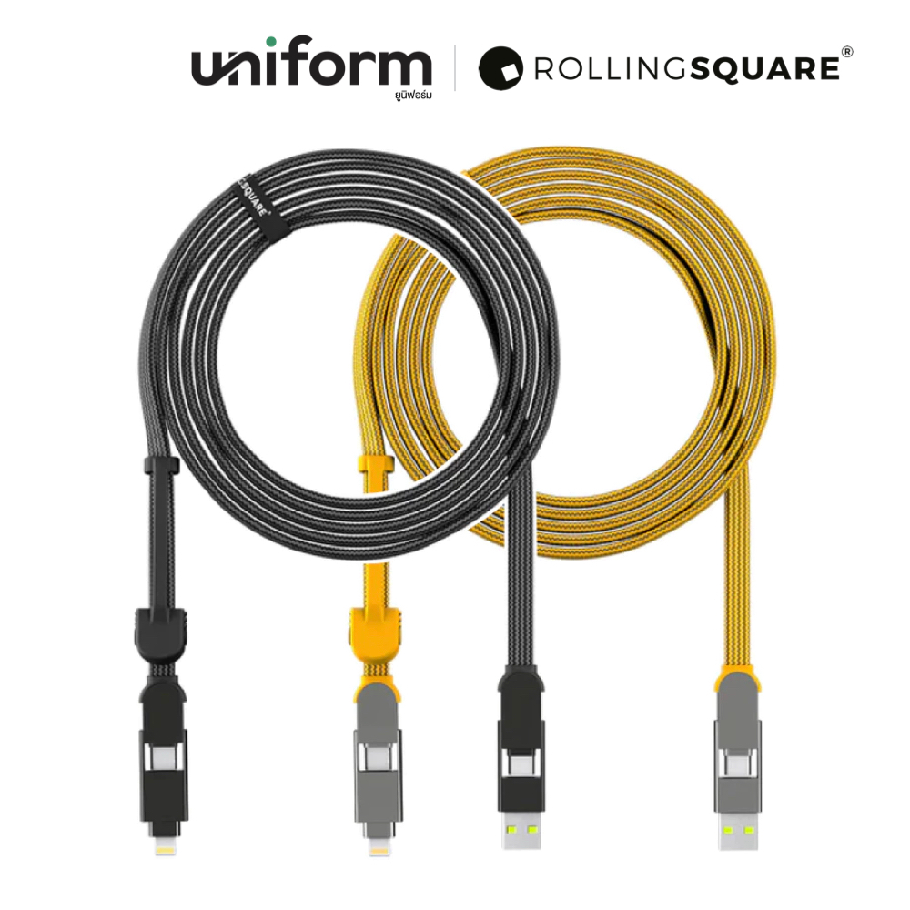 Rolling Square InCharge XL 100W 3m - Black/ Yellow สายชาร์จ