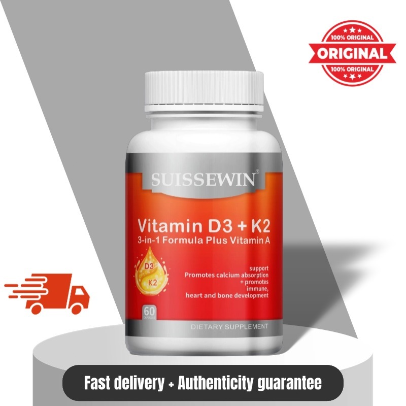 วิตามินดี3+เค2 5000IU 60 แคปซูล Vitamin D3+K2 5000IU