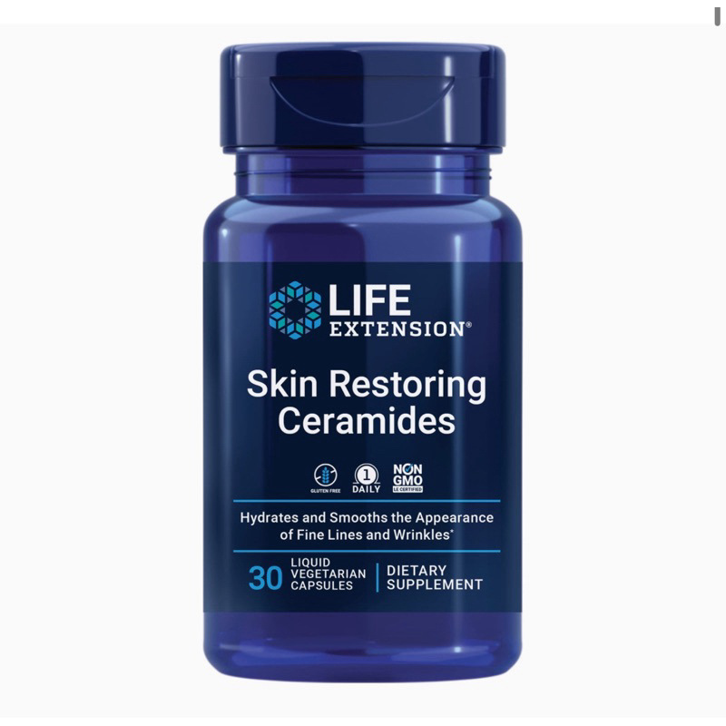 Exp 11/27 Life Extension Skin Restoring Ceramides 30 Liquid Vegetarian Capsuless