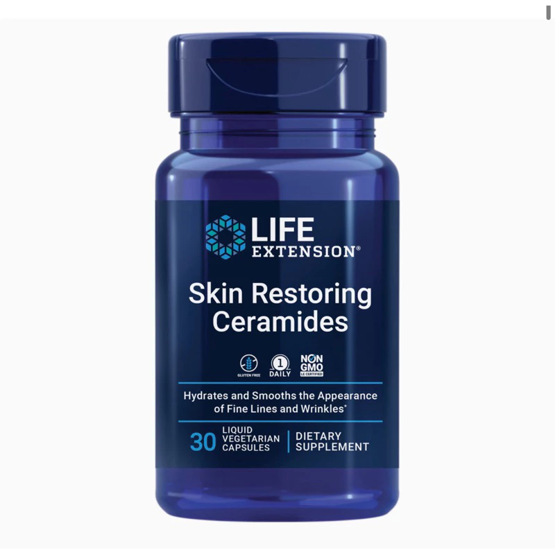 Exp 1/28 Life Extension Skin Restoring Ceramides 30 Liquid Vegetarian Capsuless