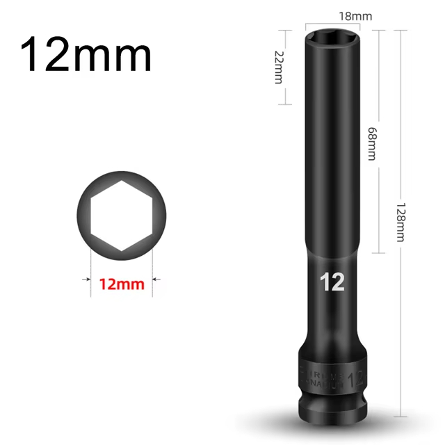 ลูกบล็อกยาว ยาว128MM.ลูกบล็อก 6 เหลี่ยมยาว 1/2