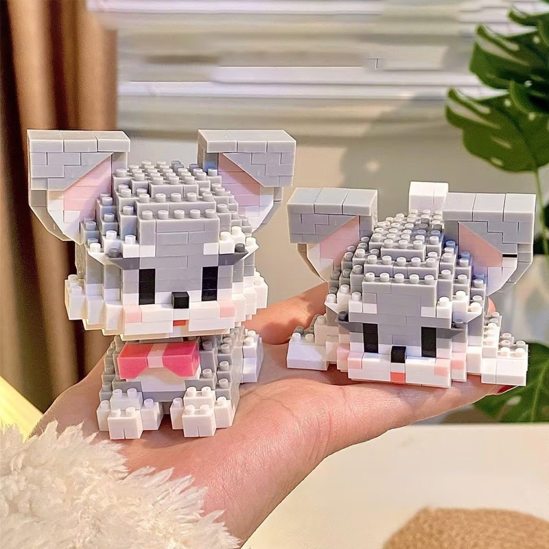 ของเล่นบล็อกตัวต่อ บล็อกตัวต่อ รูปสัตว์เลี้ยง สุนัขน่ารัก บล็อกตัวต่อ DIY ของเล่นเสริมการเรียนรู้ สําหรับเด็ก
