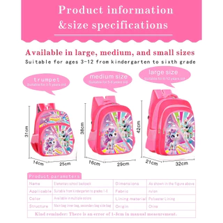 กระเป๋านักเรียนสไตล์เกาหลีน่ารัก ลายการ์ตูน unisex กระเป๋าเป้กันน้ำ ทนทานต่อการสึกหรอ 12-14-16 นิ้ว