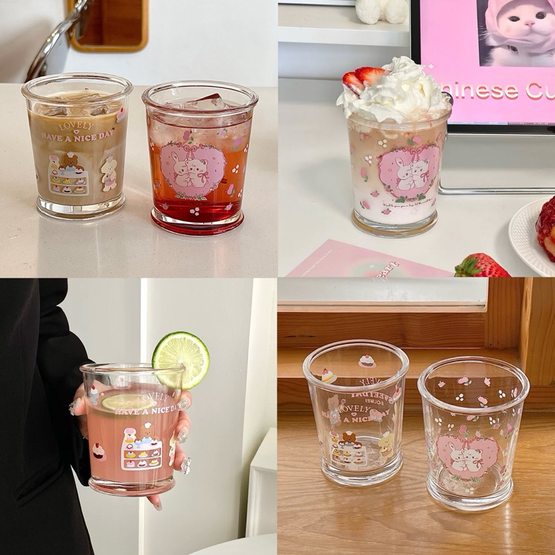 พร้อมส่ง🌷 แก้วน้ำ แก้วคาเฟ่ แก้วกาแฟ น่ารักมากๆ ของขวัญ แก้วน่ารักๆ gift Mug cup 71028