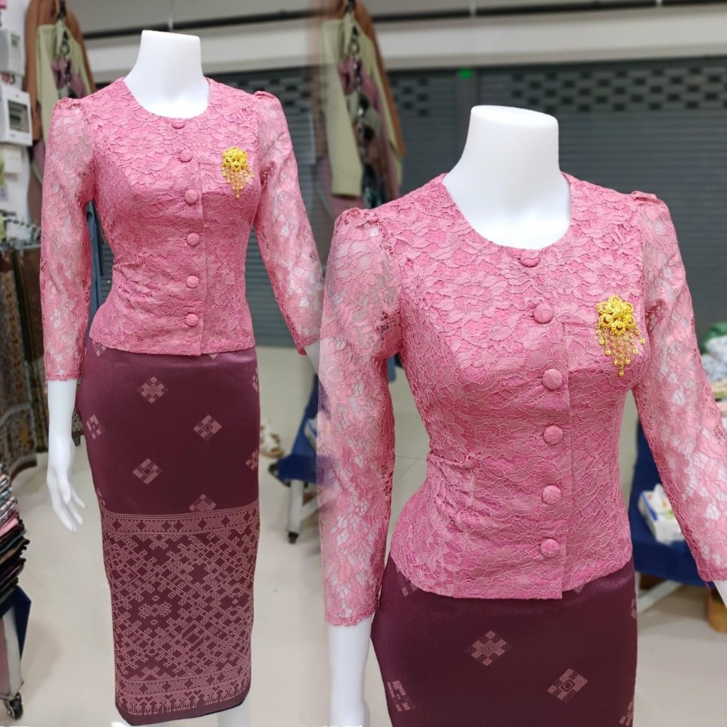 ไทยเรือนต้น เสื้อลูกไม้อิตาลี ลูกไม้สวยๆ อก34-46นิ้ว มี5สี ลูกไม้ฝรั่งเศษ เสื้อผ้าผู้หญิง เสื้อลูกไม้ผุ้หญิง รหัส งบ