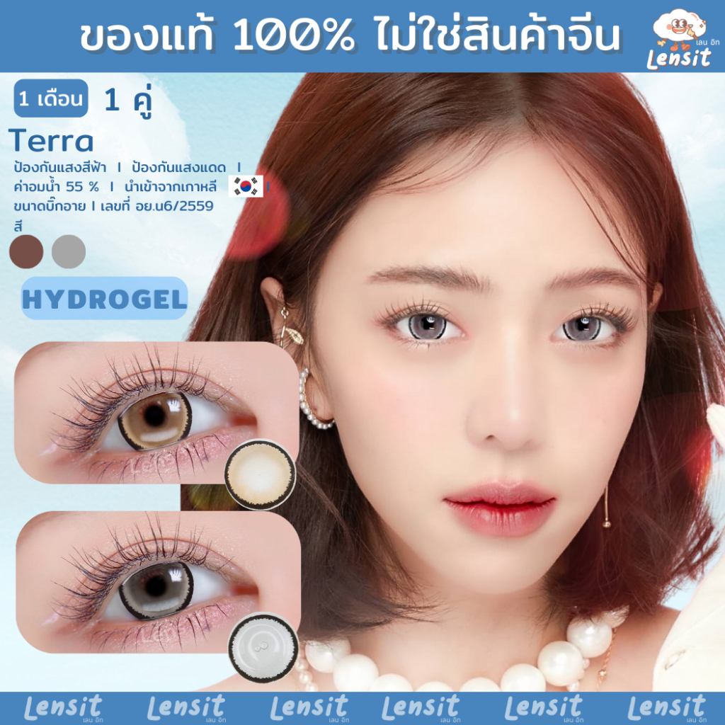 คอนแทคเลนส์[บิ๊กอาย] Terra Brown / Gray (Rozelens) ☁️ มี อย.ไทย