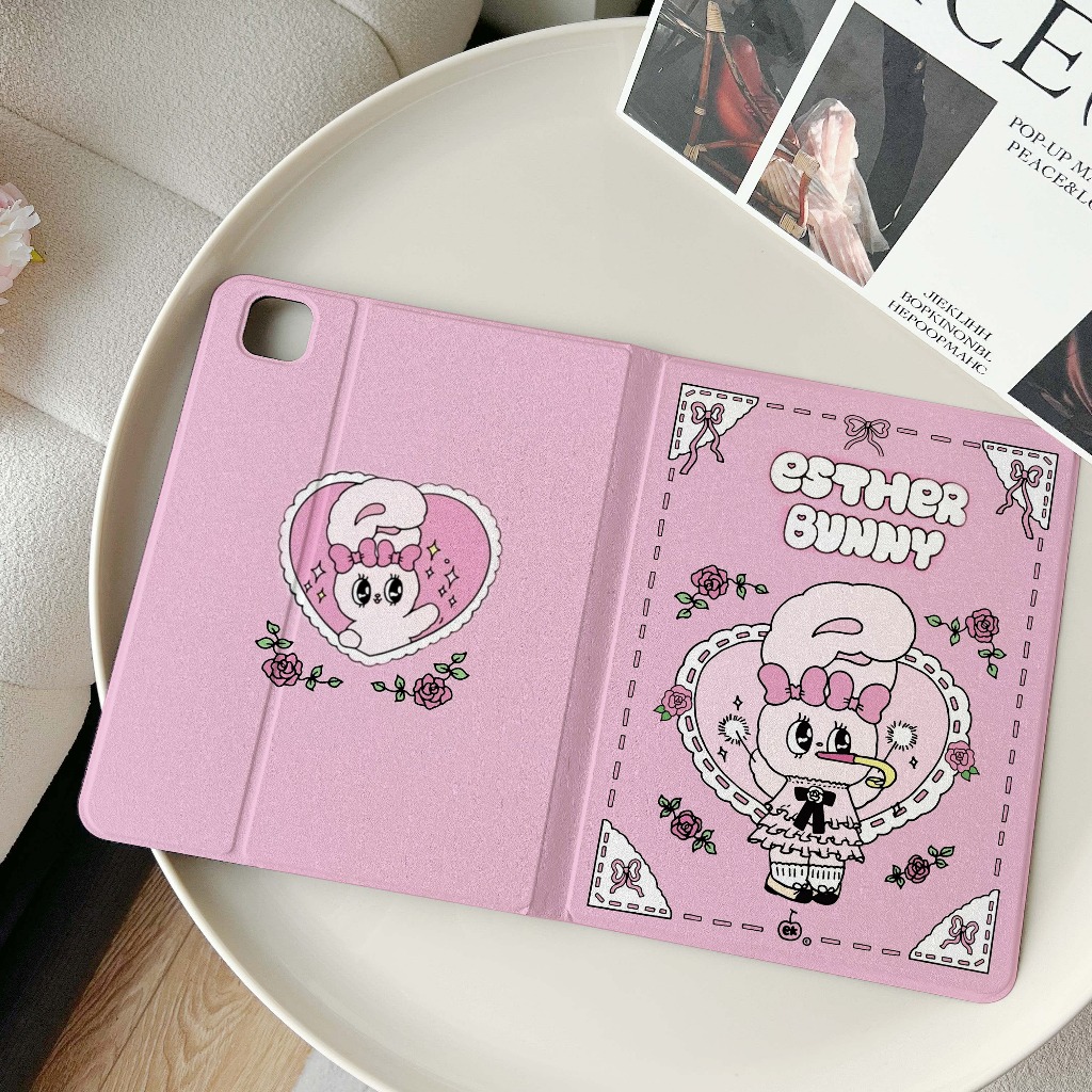 🚀จัดส่งทันที🚀เคสไอแพด Esther Bunny Gen11 Pro13 2024 Air7/6 11 Air5/4 10.9การ์ตูน เคสipad Gen6 mini7